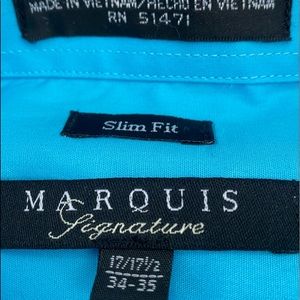 Blue slim fit Marquis dress shirt